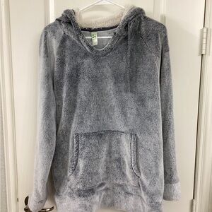 GreenTea Plush Gray Hooded Sweater
